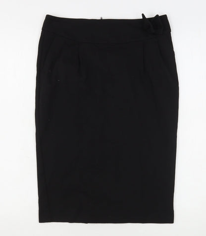 NEXT Womens Black  Viscose Straight & Pencil Skirt Size 8