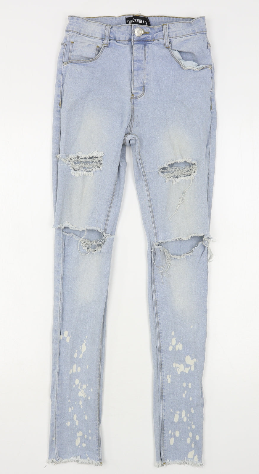 Womens UK Size 6 The Rockn Rev Regular Fit Skinny Blue Jeans
