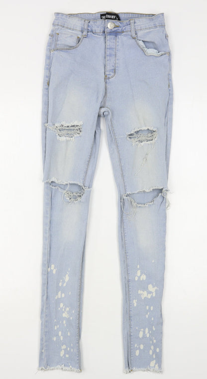 Womens UK Size 6 The Rockn Rev Regular Fit Skinny Blue Jeans