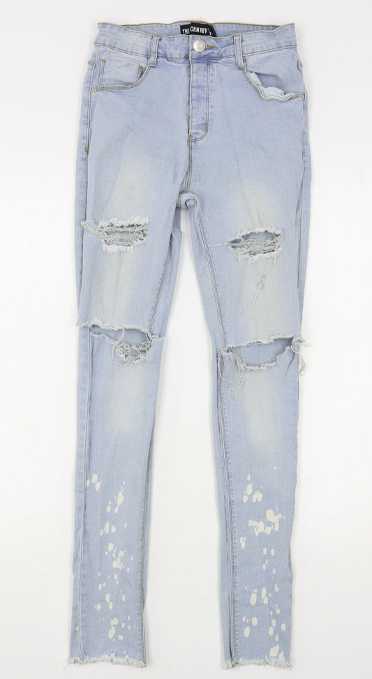 Womens UK Size 6 The Rockn Rev Regular Fit Skinny Blue Jeans