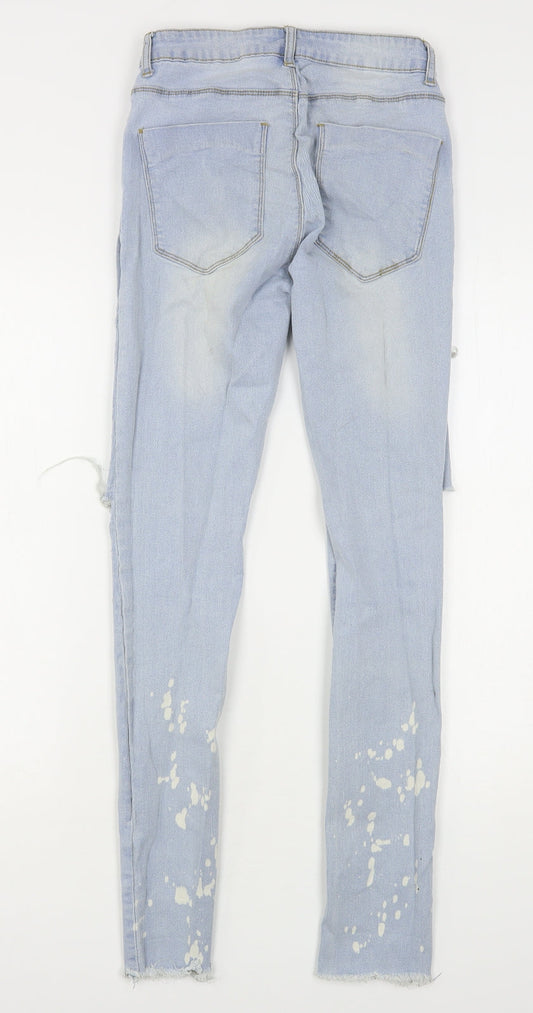 Womens UK Size 6 The Rockn Rev Regular Fit Skinny Blue Jeans
