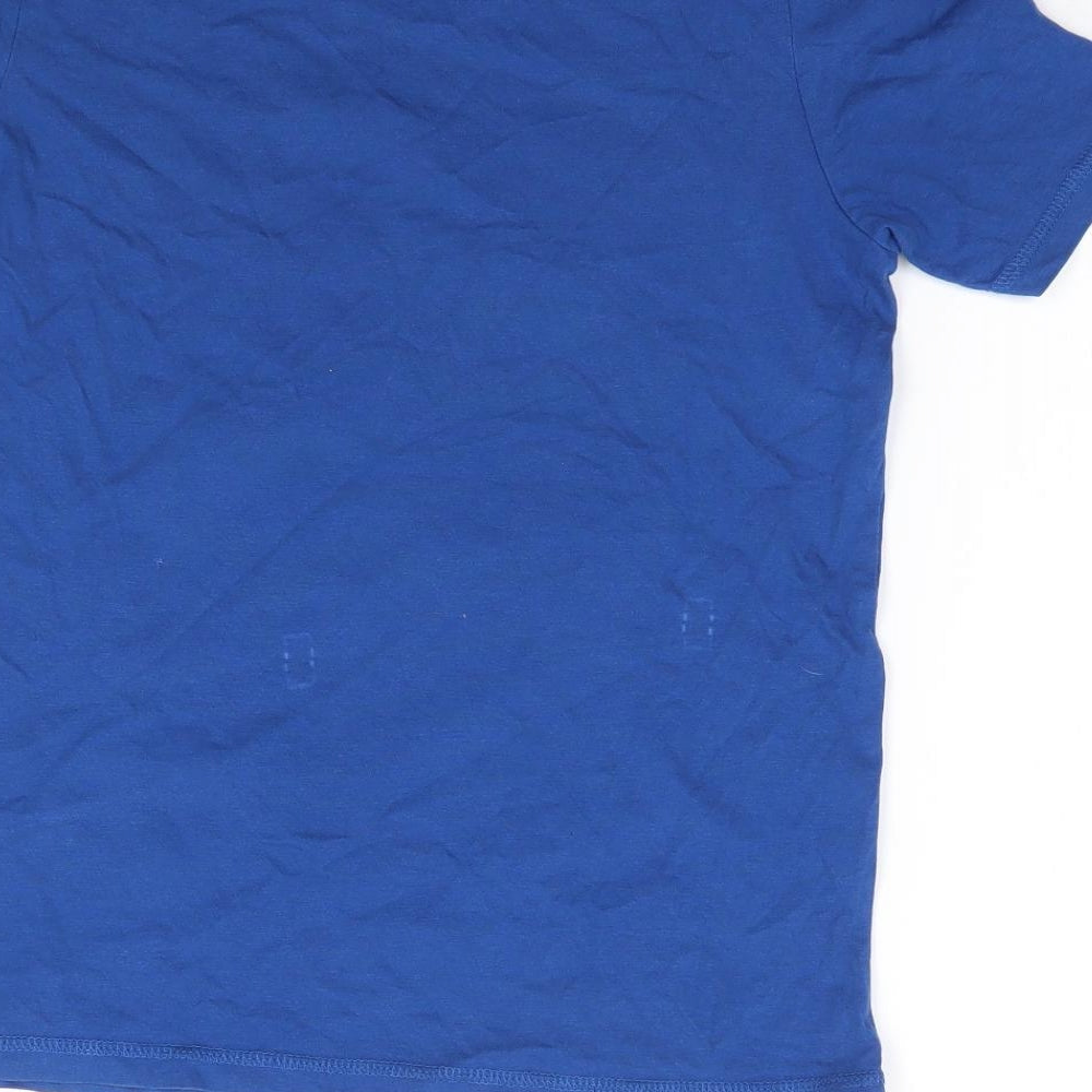 F&F Boys Blue  Cotton Jersey T-Shirt Size 9-10 Years Crew Neck Pullover