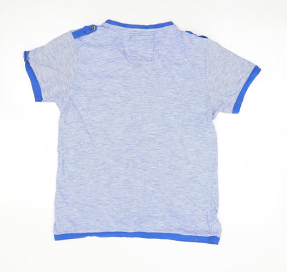Dissident Mens Blue Striped Cotton  T-Shirt Size S V-Neck