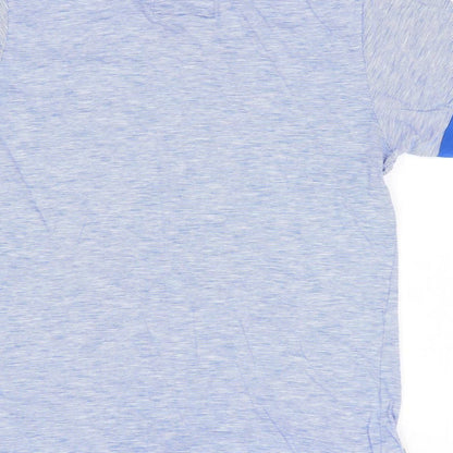Dissident Mens Blue Striped Cotton  T-Shirt Size S V-Neck