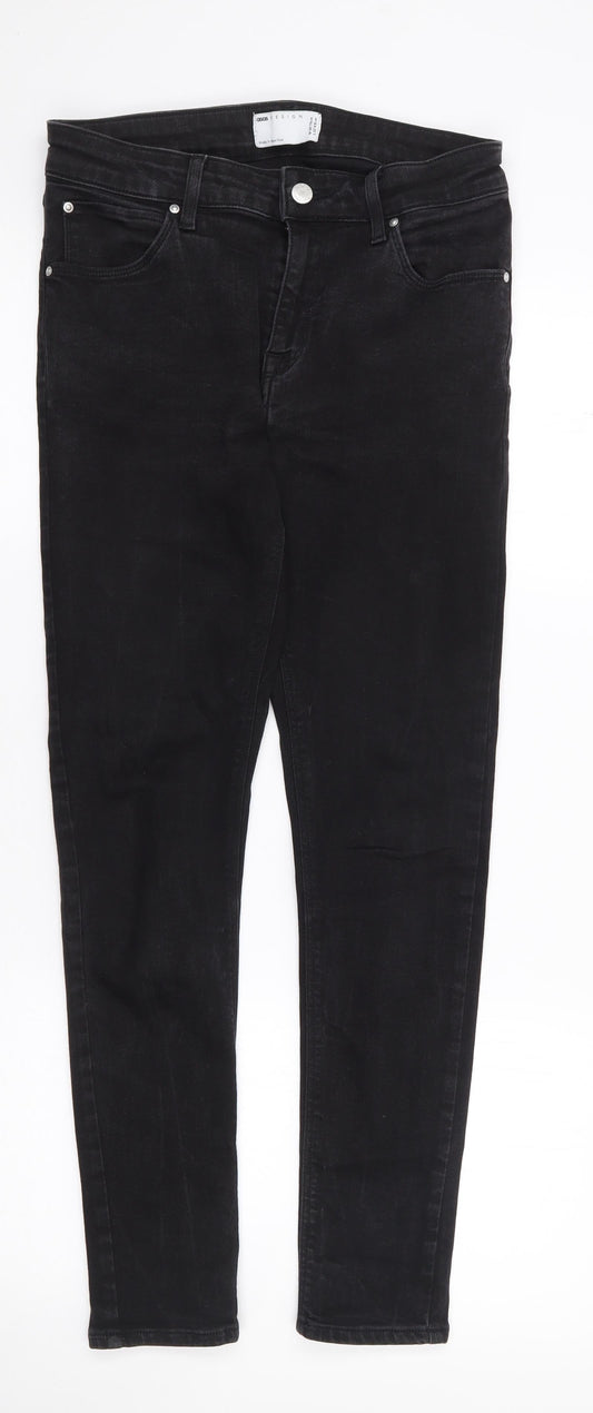 ASOS Womens Black  Cotton Skinny Jeans Size 30 in L27 in Regular Zip