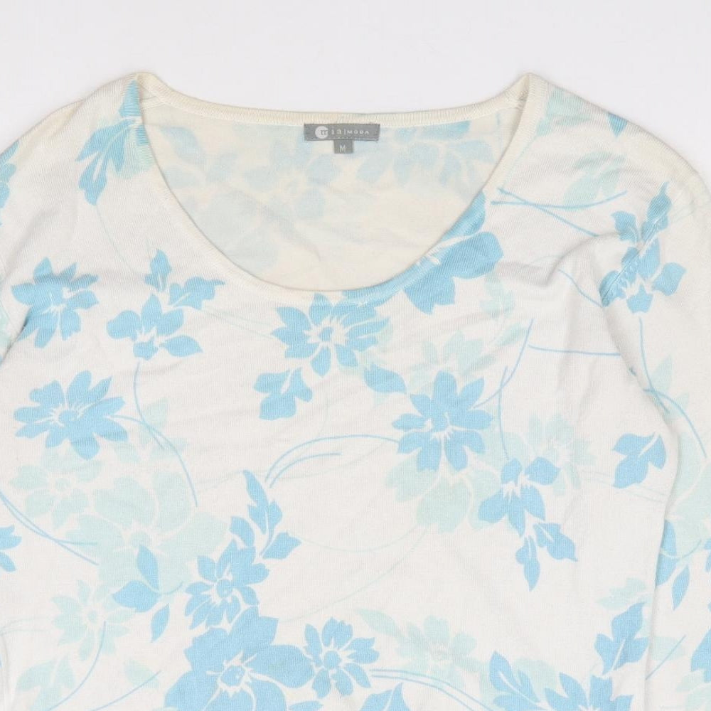 Womens UK Size M Mia Moda Ivory Pullover Jumper