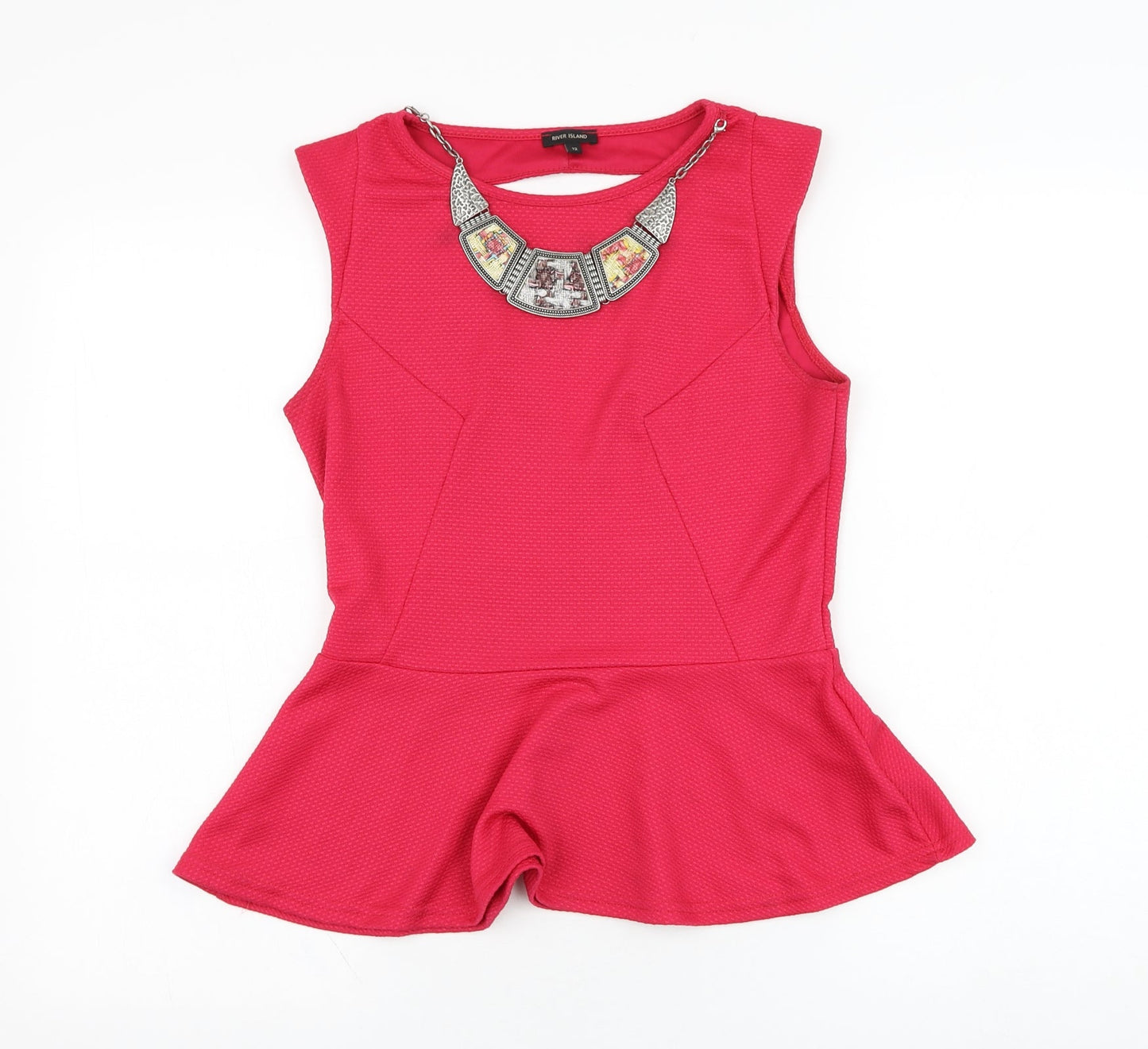 Womens UK Size 12 River Island Pink Basic Tank