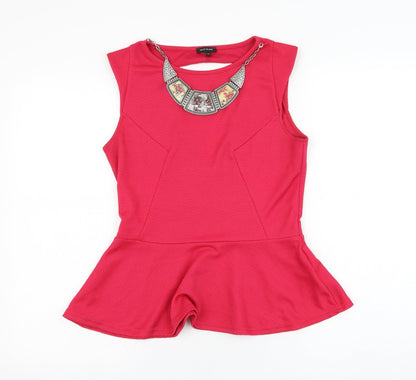 Womens UK Size 12 River Island Pink Basic Tank