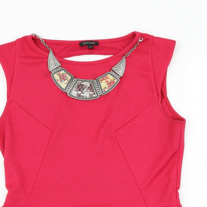 Womens UK Size 12 River Island Pink Basic Tank