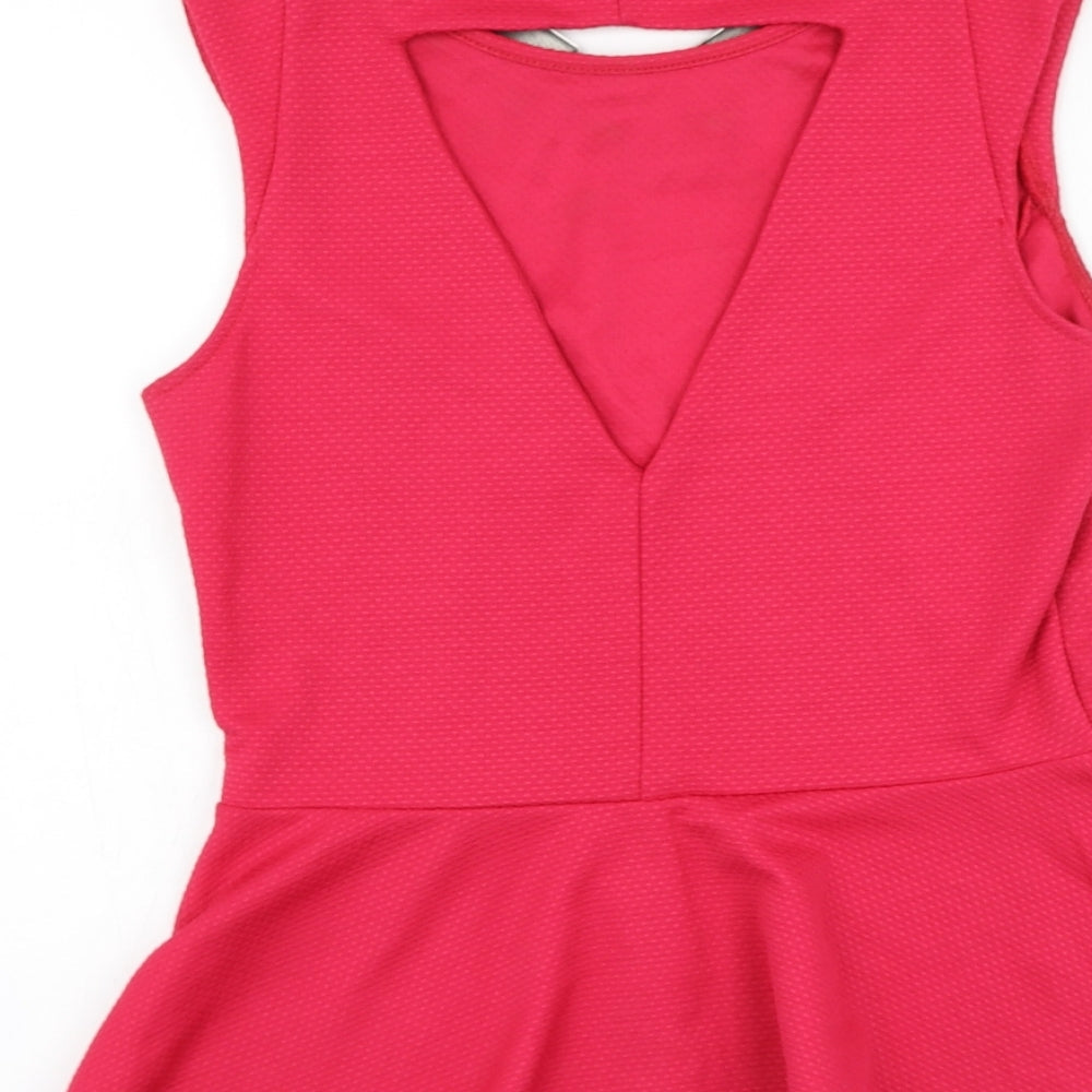 Womens UK Size 12 River Island Pink Basic Tank