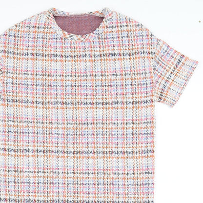 Pull&Bear Womens White  Polyester T-Shirt Dress  Size XS  Round Neck Pullover