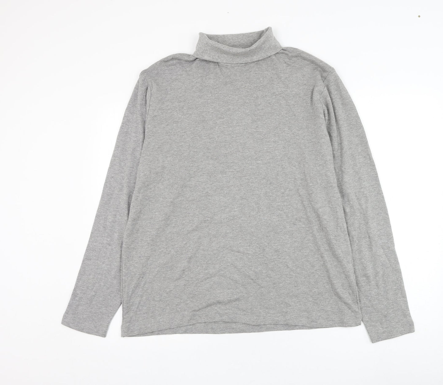 South Bay Womens Grey Roll Neck  Cotton Pullover Jumper Size 12