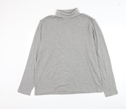 South Bay Womens Grey Roll Neck  Cotton Pullover Jumper Size 12