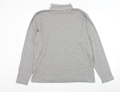 South Bay Womens Grey Roll Neck  Cotton Pullover Jumper Size 12