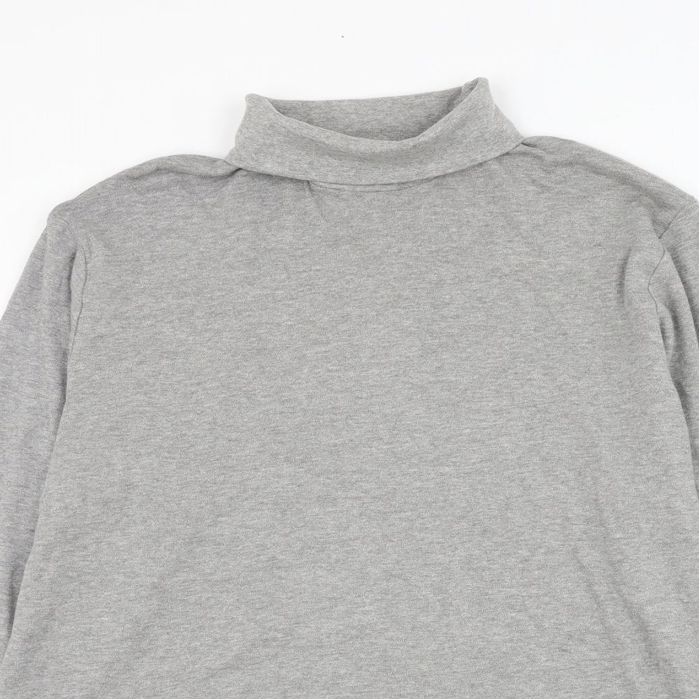 South Bay Womens Grey Roll Neck  Cotton Pullover Jumper Size 12