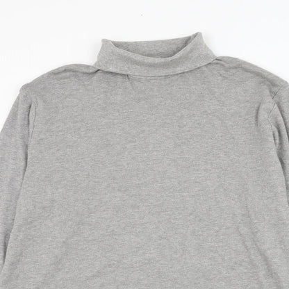 South Bay Womens Grey Roll Neck  Cotton Pullover Jumper Size 12