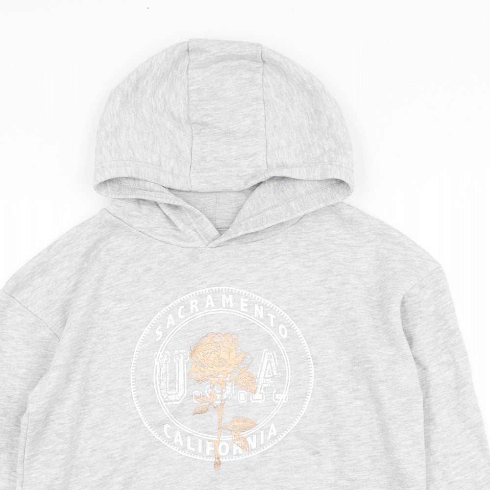 Primark Girls Grey  Cotton Pullover Hoodie Size 10-11 Years  Pullover - California