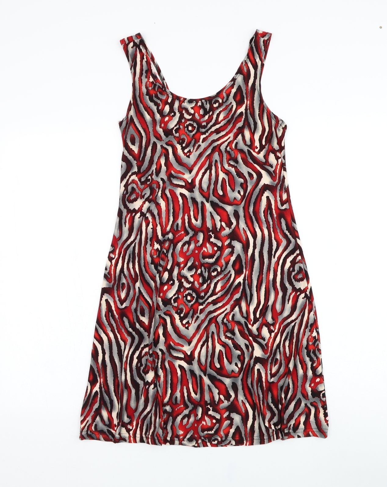 Preworn Womens Red  Polyester Tank Dress  Size M  Round Neck Pullover