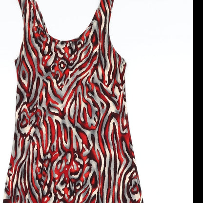 Preworn Womens Red  Polyester Tank Dress  Size M  Round Neck Pullover