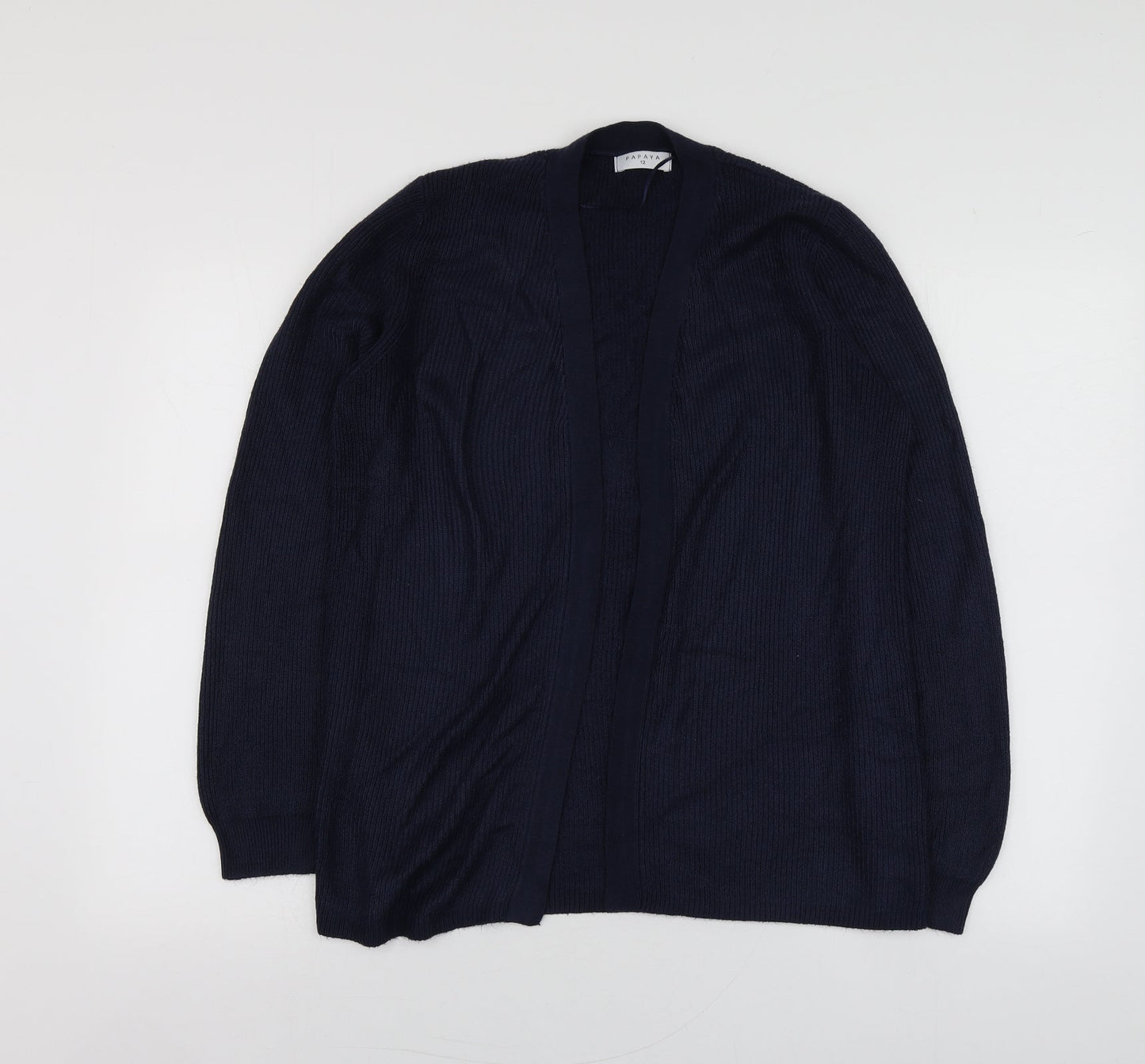 Womens UK Size 12 Papaya Blue Cardigan Jumper