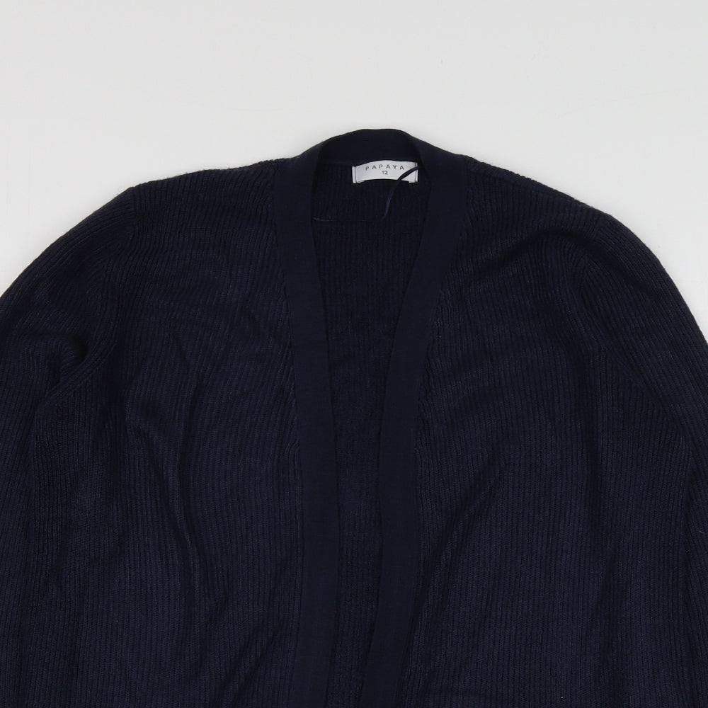 Womens UK Size 12 Papaya Blue Cardigan Jumper