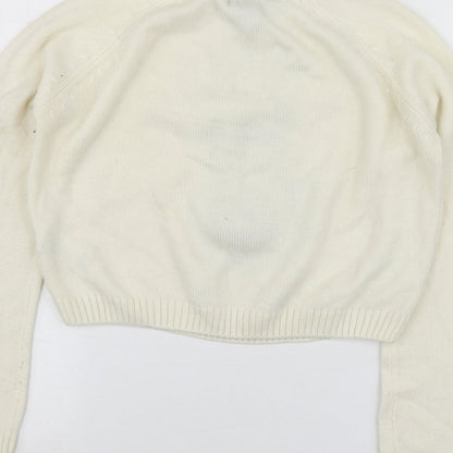 New Look Girls Ivory Round Neck Geometric Acrylic Pullover Jumper Size 10-11 Years   - Santa Jumper