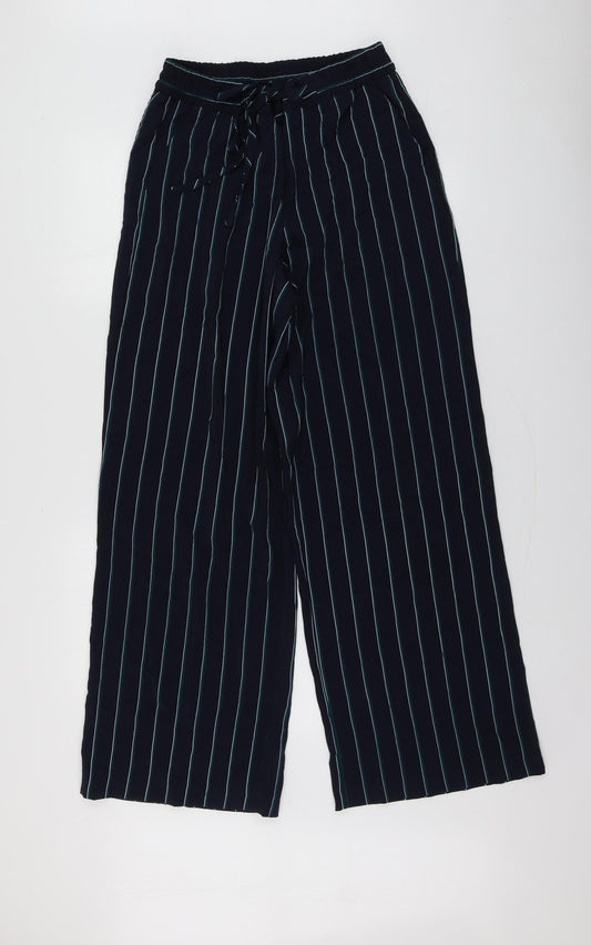 Carolina Belle Womens Blue Striped Polyester Trousers  Size M L30 in Regular