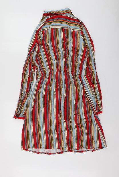 Piano C Womens Multicoloured Striped Viscose Shirt Dress  Size M  Collared