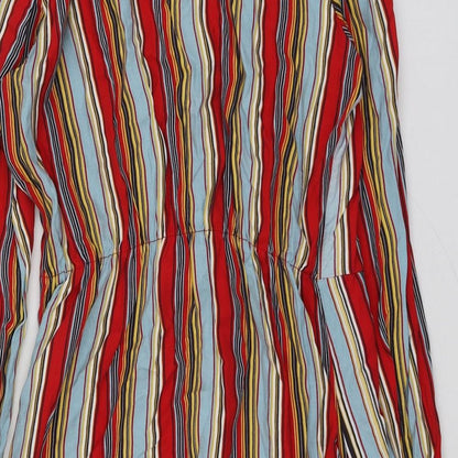 Piano C Womens Multicoloured Striped Viscose Shirt Dress  Size M  Collared