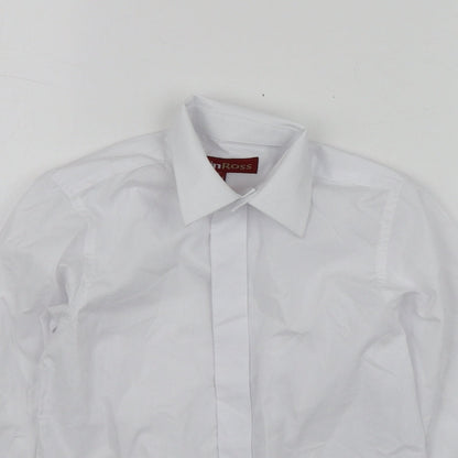 ColinRoss Boys White  Polyester Basic Button-Up Size 12 Years Collared