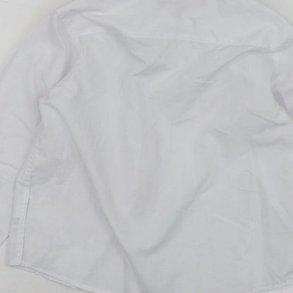 ColinRoss Boys White  Polyester Basic Button-Up Size 12 Years Collared