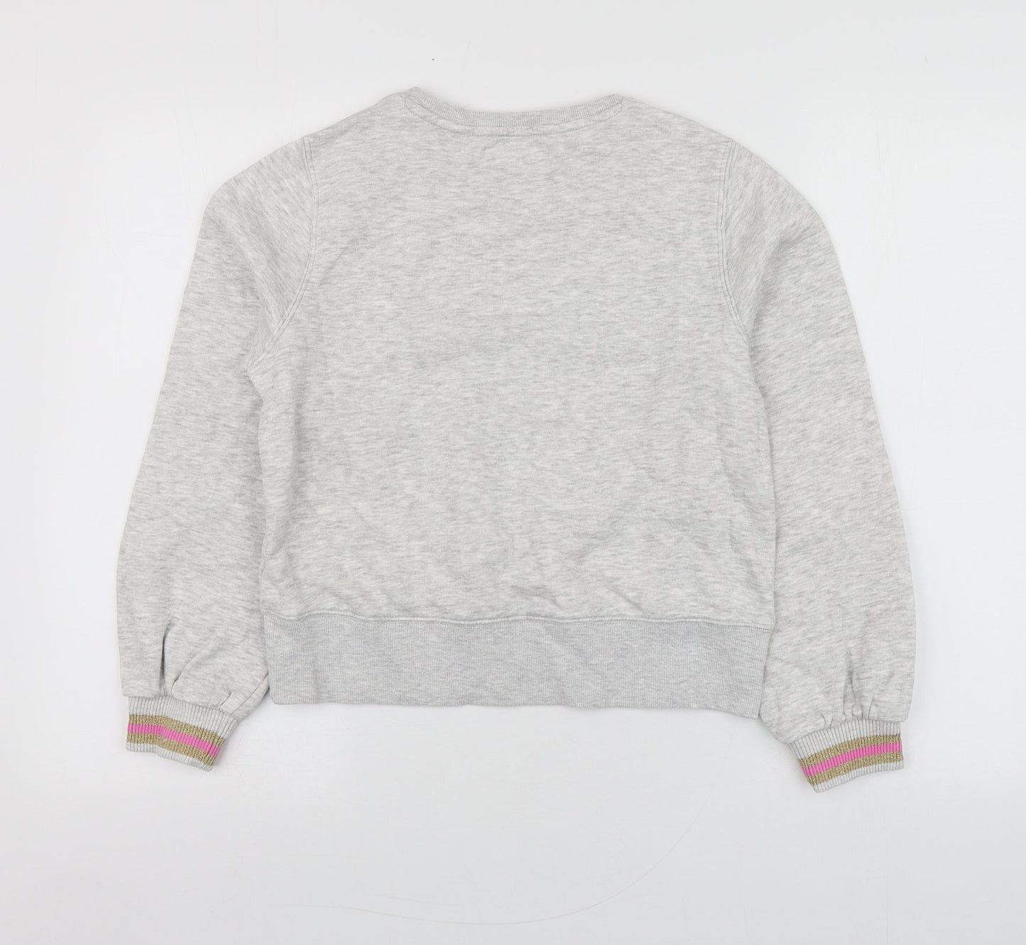 M&S Girls Grey  Cotton Pullover Hoodie Size 12-13 Years
