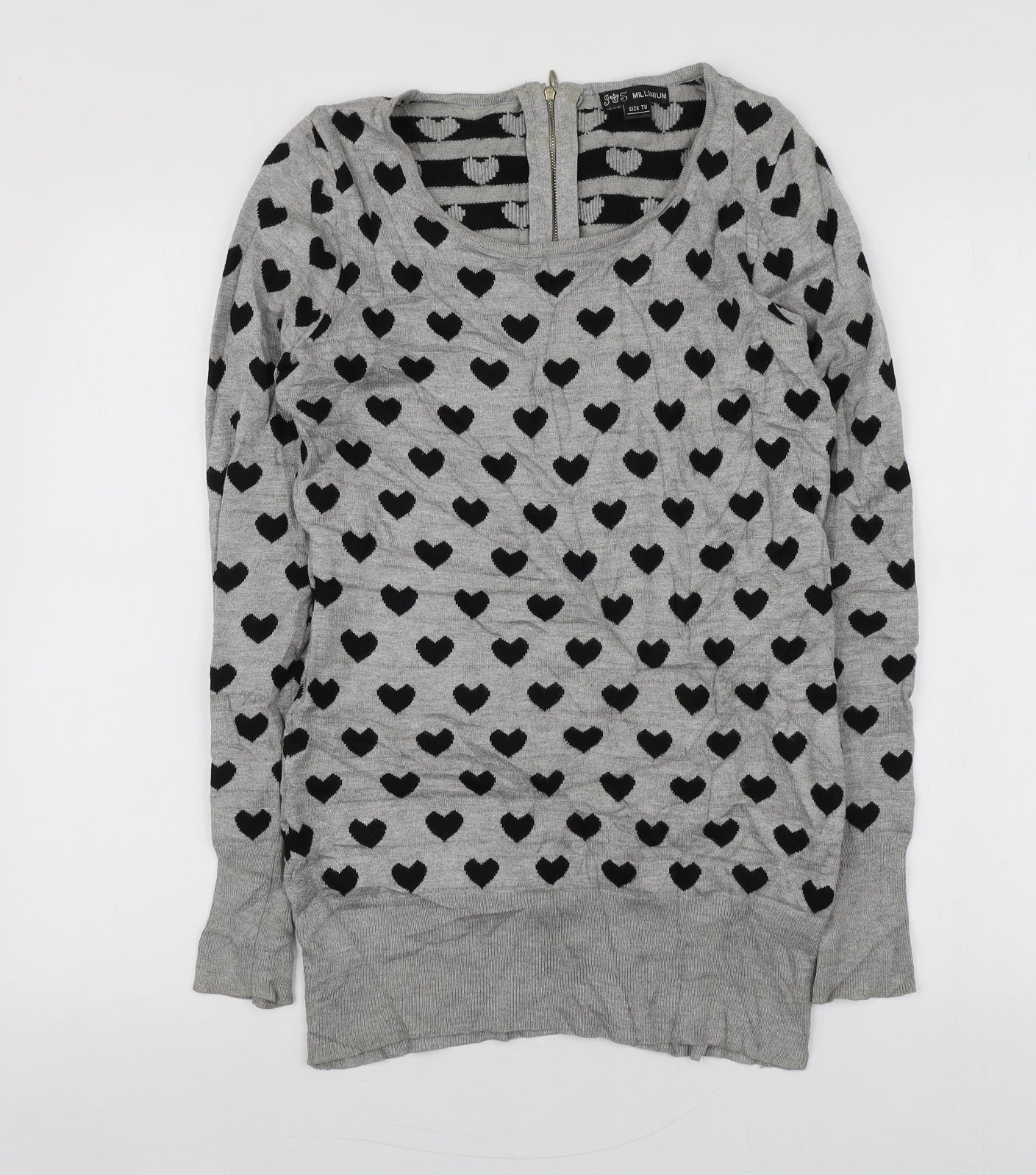 Womens UK Size S Millenium Grey Pullover Jumper