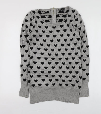 Womens UK Size S Millenium Grey Pullover Jumper