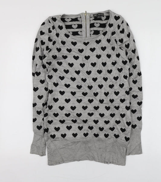 Womens UK Size S Millenium Grey Pullover Jumper