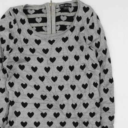 Womens UK Size S Millenium Grey Pullover Jumper