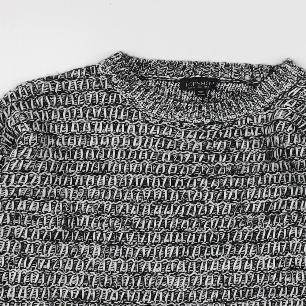 Womens UK Size 4 Topshop Grey Pullover Jumper