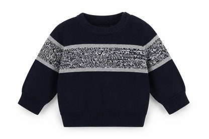 Mini Rebel Boys Blue Geometric Cotton Pullover Jumper Size 0-3 Months