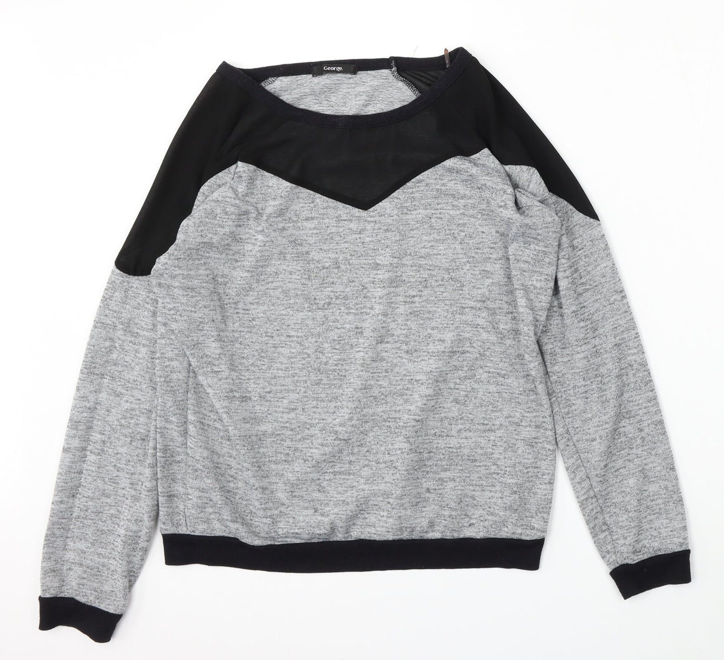 George Womens Grey Round Neck  Polyester Pullover Jumper Size 14