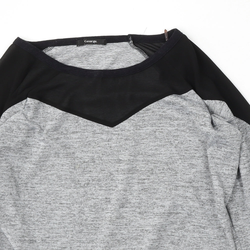 George Womens Grey Round Neck  Polyester Pullover Jumper Size 14