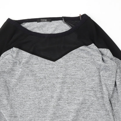 George Womens Grey Round Neck  Polyester Pullover Jumper Size 14