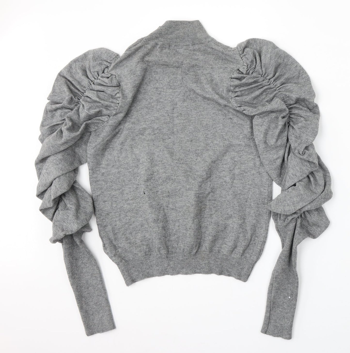 White ICy Womens Grey Mock Neck  Viscose Pullover Jumper Size M