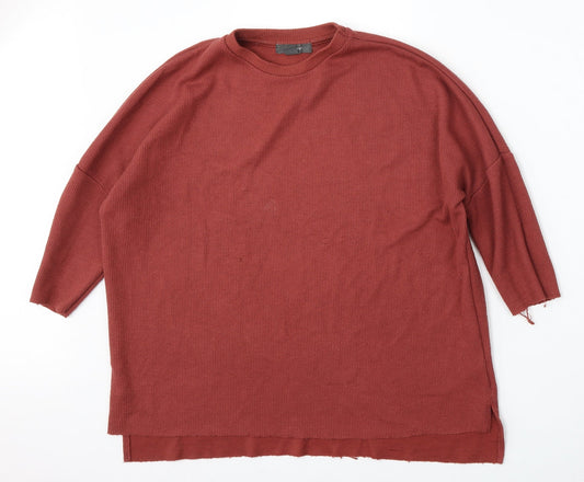 Primark Womens Red Round Neck  Polyester Pullover Jumper Size 6