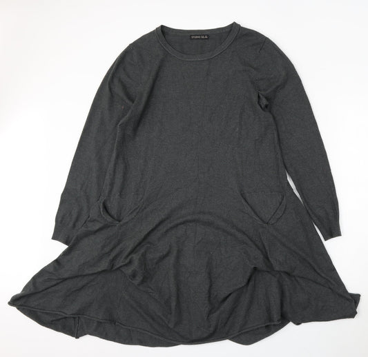 Womens UK Size One Size Studio Grey Pullover Jumper