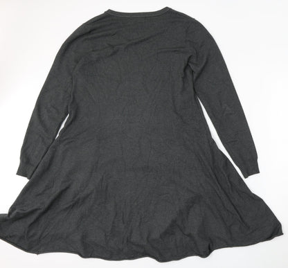 Womens UK Size One Size Studio Grey Pullover Jumper