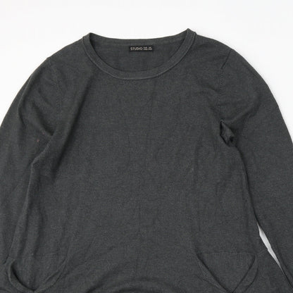 Womens UK Size One Size Studio Grey Pullover Jumper