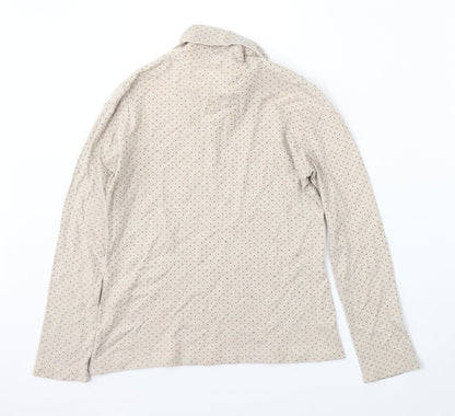 Topvalu Womens Beige Roll Neck Polka Dot Polyester Pullover Jumper Size M