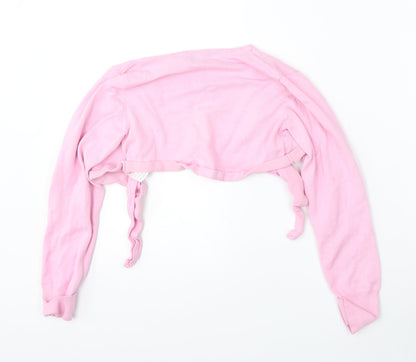 CQ Girls Pink V-Neck  Cotton Cardigan Jumper Size 10-11 Years