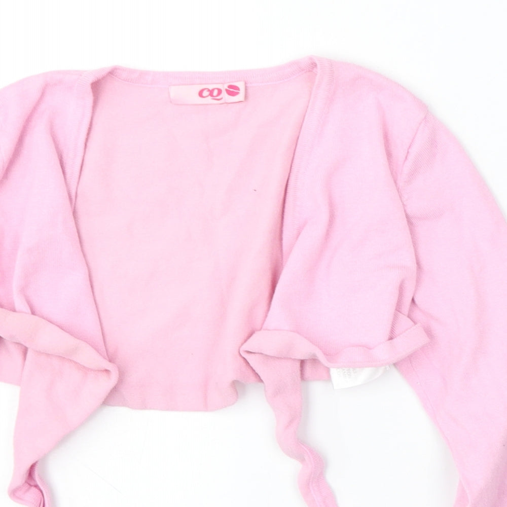CQ Girls Pink V-Neck  Cotton Cardigan Jumper Size 10-11 Years