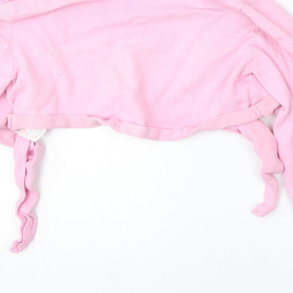 CQ Girls Pink V-Neck  Cotton Cardigan Jumper Size 10-11 Years